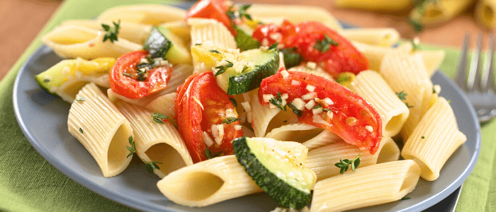 Pasta with Prawns, Tomatoes & Courgettes - Stir it up Magazine