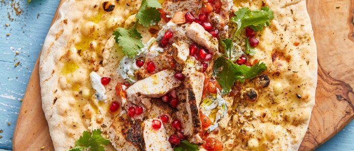 Za’atar Chicken Shawarma Flatbread With Falafel - Stir it up Magazine