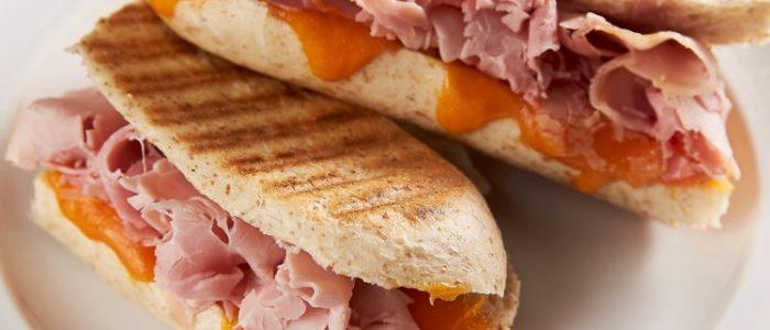 Ham, Emmental Cheese & Red Onion Feel Good Panini - Stir it up Magazine