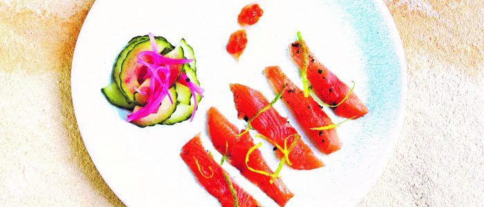 London Gin-Cured Trout with Tonic &amp; Lime Gel - Stir it up Magazine