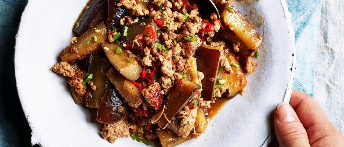 Aubergine and Pork Mince Stir-fry - Stir it up Magazine
