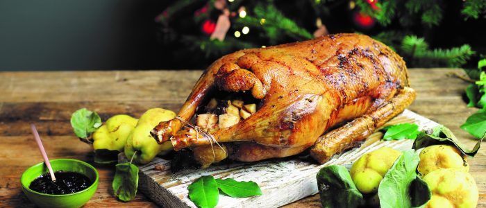 ROAST GOOSE WITH QUINCE & DATE STUFFING - Stir it up Magazine