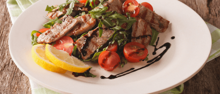 Balsamic Beef with Courgette & 5 Bean Salad - Stir it up Magazine