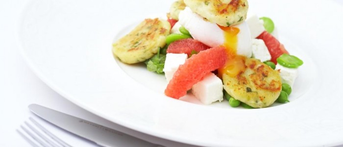 Herb Gnocchi with Pink Grapefruit and Broad Bean Salad - Stir it up Magazine
