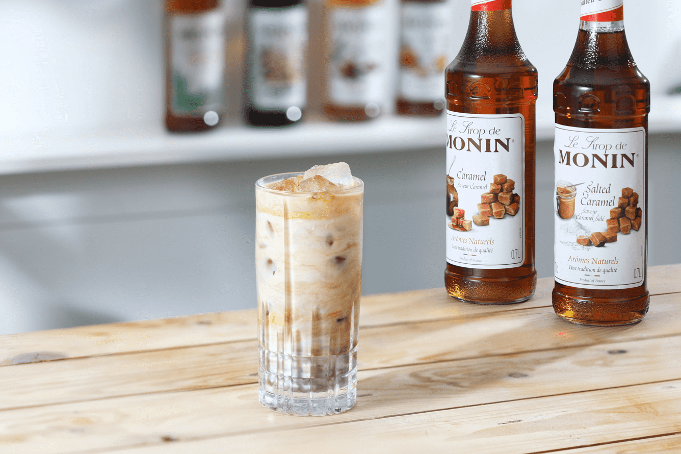 MONIN Golden Caramel Iced Latte - Stir it up Magazine